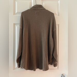 Aerie Brown Crewneck Sweater Knit Relaxed Fit